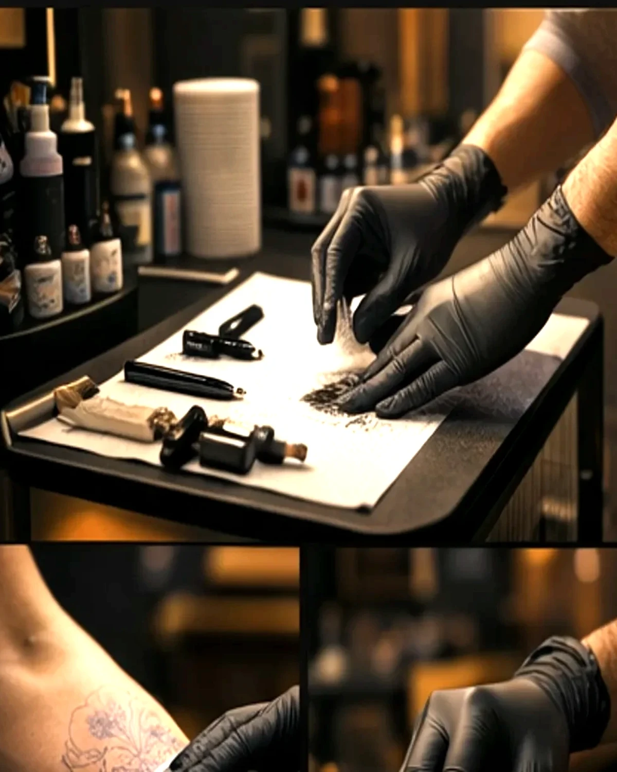 Preparazione della postazione tattoo